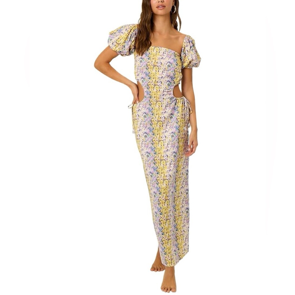 La Porte floral sleeveless maxi cut out dress size S